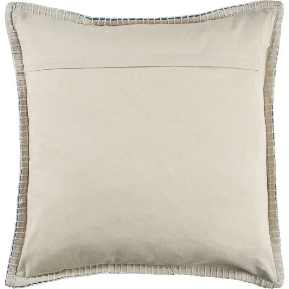 Embroidered Edge Bordered Solid Throw Pillow